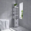 VASAGLE Bathroom Floor Cabinet Bathroom Storage Organizer Rack Stand,Multifunctional Corner Unit 2 Drawers