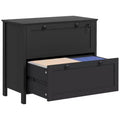 HOMCOM Classeur 2 tiroirs avec serrure, classeur latéral avec clés et barre de suspension réglable pour documents format lettre, A4 et légal