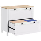 HOMCOM 2 Drawer File Cabinet with Lock, Lateral Filing Cabinet with Keys and Adjustable Hanging Bar for Letter, A4 and Legal Size