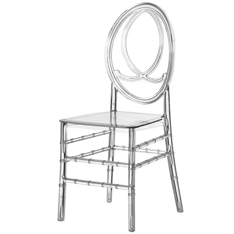 Fabulaxe Modern Acrylic Phoenix Dining Chair, Stackable Transparent Party Chair, Crystal Clear Acrylic Chair for Events and Weddings