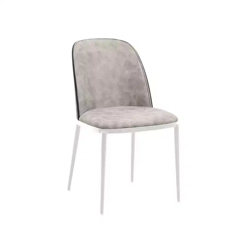 LeisureMod Tule Modern Dining Chair with PU Leather, Velvet, or Suede Seat and White Steel Frame  Kitchen, Dining Room, Home, Cafe, Seating