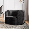 HOMES: Inside + Out Pinehush Boho Boucle Fabric Accent Barrel Armchair