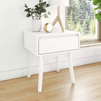 Max & Lily Scandinavian Nightstand, Wood Bedside Side Tables with Storage Drawer for Bedroom