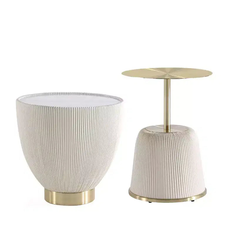Manhattan Comfort Lot de 2 tables d'appoint rembourrées en similicuir moderne Anderson
