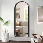 Miroir mural arqué à cadre métallique Dovelina Grand miroir sur pied ou à poser