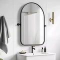 Miroir rectangulaire pleine longueur Dovelina à cadre métallique, miroir à poser, grand miroir