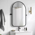 Miroir rectangulaire pleine longueur Dovelina à cadre métallique, miroir à poser, grand miroir