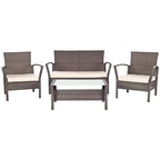 SAFAVIEH Outdoor Lucica Ensemble de patio 4 pièces - 27L x 31P x 48H