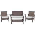 SAFAVIEH Outdoor Lucica Ensemble de patio 4 pièces - 27L x 31P x 48H