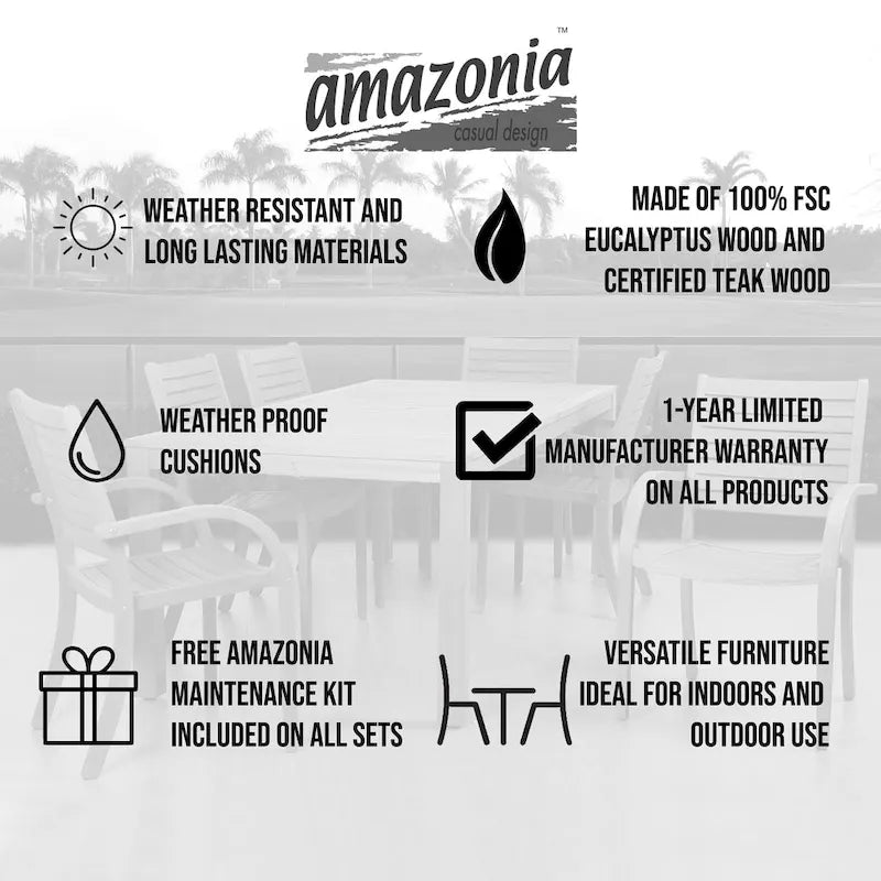Ensemble de salle à manger d'extérieur Amazonia Bleue