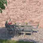 Amazonia Rouge Outdoor 9pc Patio Dining Set - With Cushions