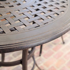 Ensemble de bar rond 3 pièces en aluminium Alfresco Outdoor avec trou pour parasol par Christopher Knight Home
