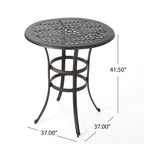 Ensemble de bar rond 3 pièces en aluminium Alfresco Outdoor avec trou pour parasol par Christopher Knight Home
