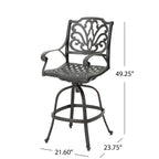 Ensemble de bar rond 3 pièces en aluminium Alfresco Outdoor avec trou pour parasol par Christopher Knight Home