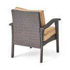 Ensemble conversationnel extérieur en osier 5 pièces avec brasero Kahala par Christopher Knight Home