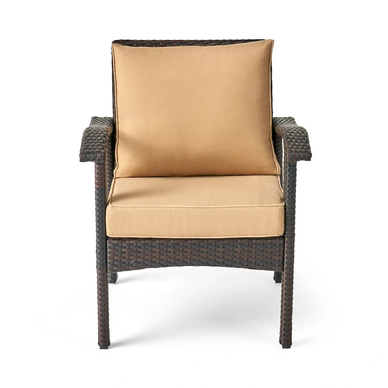 Ensemble conversationnel extérieur en osier 5 pièces avec brasero Kahala par Christopher Knight Home