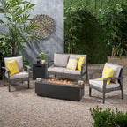 Ensemble conversationnel extérieur en osier 5 pièces avec brasero Kahala par Christopher Knight Home