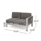Ensemble de canapé d'angle en aluminium en forme de U à 11 places avec table pour extérieur Cape Coral de Christopher Knight Home