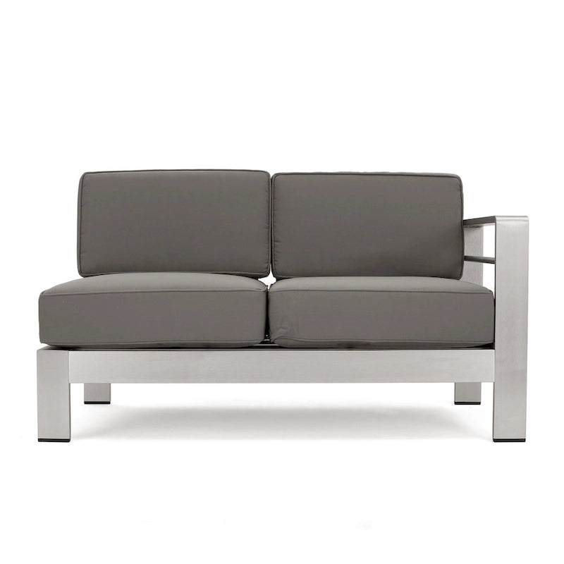 Ensemble de canapé d'angle en aluminium en forme de U à 11 places avec table pour extérieur Cape Coral de Christopher Knight Home
