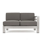 Ensemble de canapé d'angle en aluminium en forme de U à 11 places avec table pour extérieur Cape Coral de Christopher Knight Home