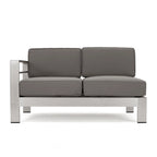 Ensemble de canapé d'angle en aluminium en forme de U à 11 places avec table pour extérieur Cape Coral de Christopher Knight Home