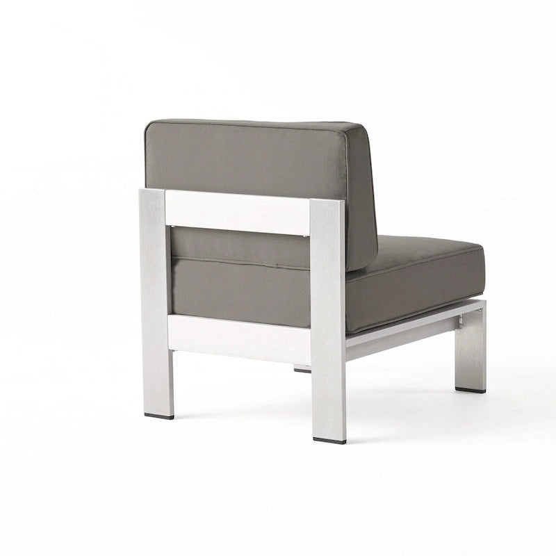Ensemble de canapé d'angle en aluminium en forme de U à 11 places avec table pour extérieur Cape Coral de Christopher Knight Home