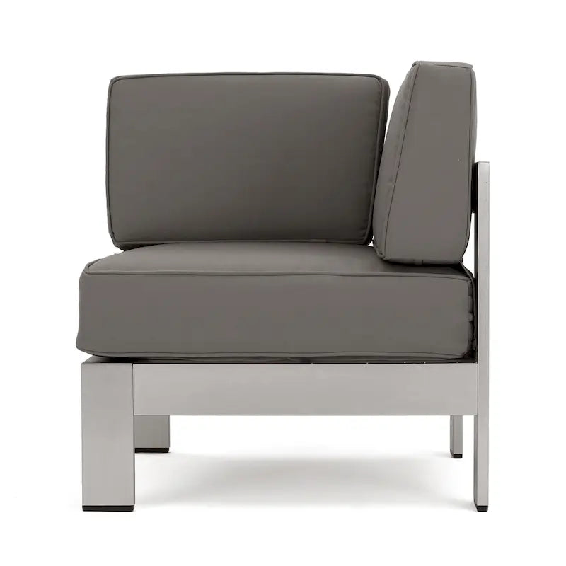 Ensemble de canapé d'angle en aluminium en forme de U à 11 places avec table pour extérieur Cape Coral de Christopher Knight Home