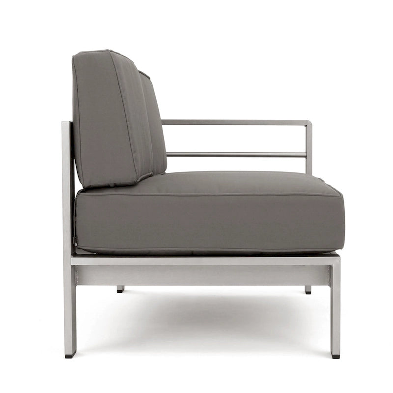 Ensemble de canapé d'angle en aluminium en forme de U à 11 places avec table pour extérieur Cape Coral de Christopher Knight Home