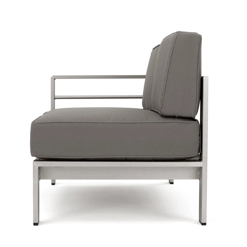 Ensemble de canapé d'angle en aluminium en forme de U à 11 places avec table pour extérieur Cape Coral de Christopher Knight Home