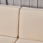 Ensemble de canapés modulaires d'extérieur en bois d'acacia en forme de U de 12 pièces Oana avec foyer de Christopher Knight Home