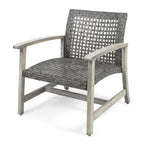 Ensemble de 5 fauteuils de club et d'un foyer d'extérieur en bois et osier Augusta par Christopher Knight Home