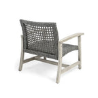 Ensemble de 5 fauteuils de club et d'un foyer d'extérieur en bois et osier Augusta par Christopher Knight Home