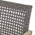 Ensemble de 5 fauteuils de club et d'un foyer d'extérieur en bois et osier Augusta par Christopher Knight Home