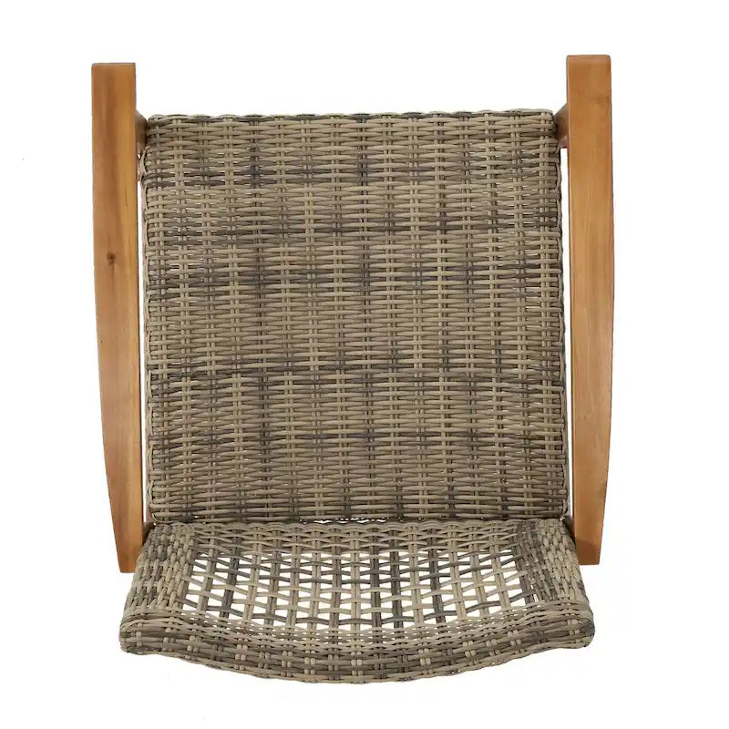 Ensemble de 5 fauteuils de club et d'un foyer d'extérieur en bois et osier Augusta par Christopher Knight Home