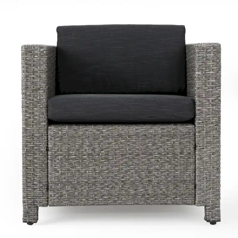 Ensemble de sièges d'extérieur 5 pièces en osier Puerta avec coussins par Christopher Knight Home