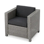 Ensemble de sièges d'extérieur 5 pièces en osier Puerta avec coussins par Christopher Knight Home