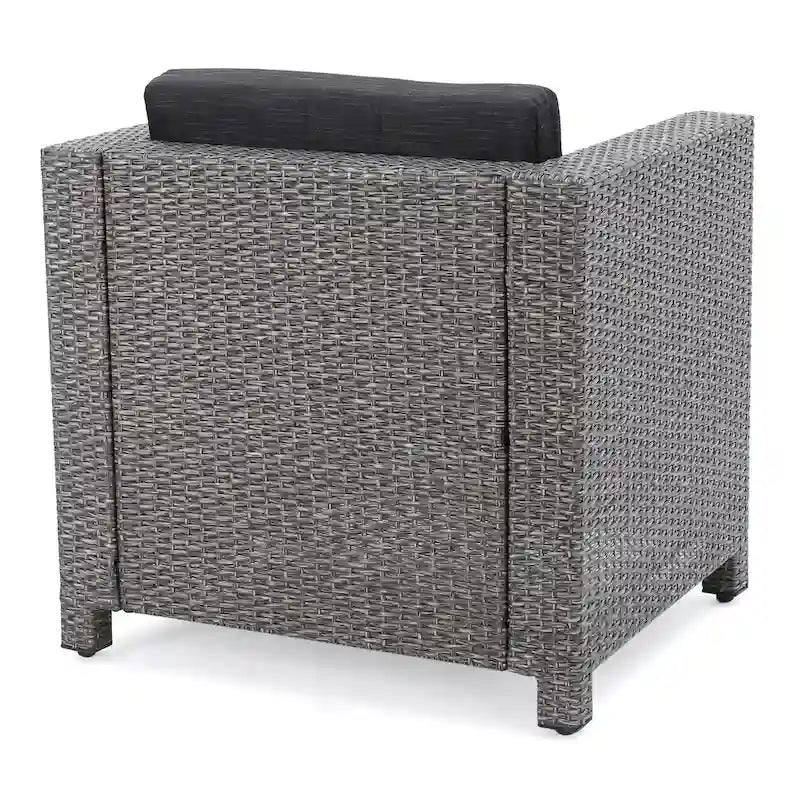 Ensemble de sièges d'extérieur 5 pièces en osier Puerta avec coussins par Christopher Knight Home