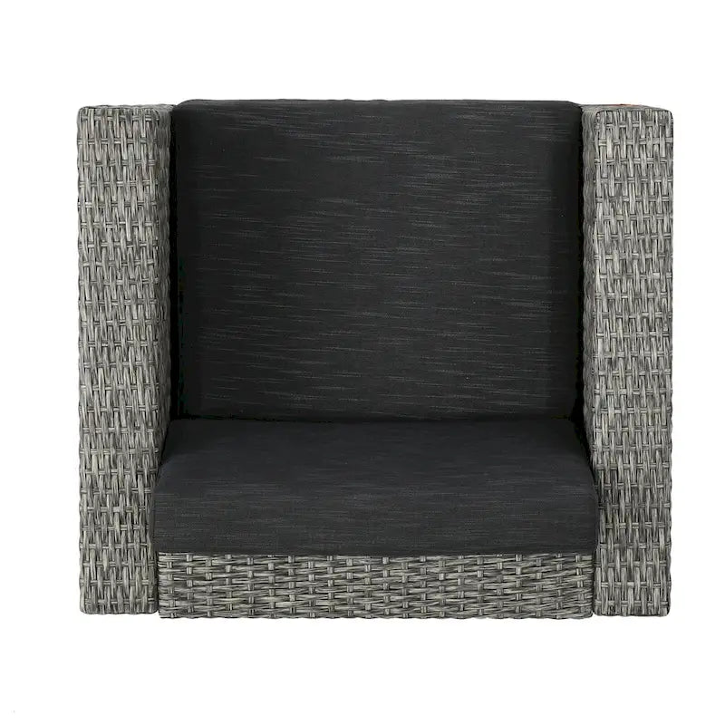 Ensemble de sièges d'extérieur 5 pièces en osier Puerta avec coussins par Christopher Knight Home