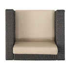 Ensemble de sièges d'extérieur 5 pièces en osier Puerta avec coussins par Christopher Knight Home