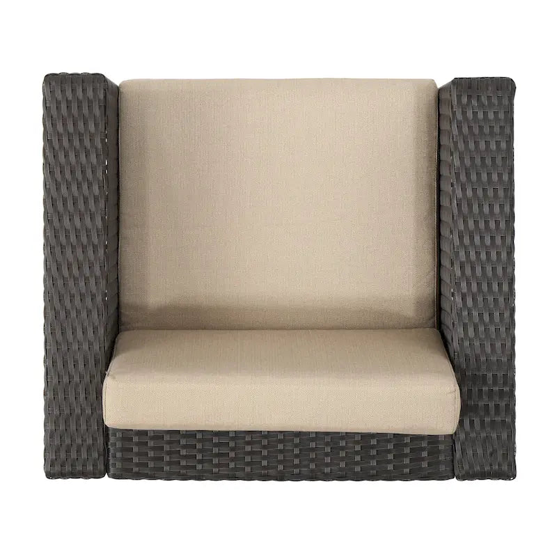 Ensemble de sièges d'extérieur 5 pièces en osier Puerta avec coussins par Christopher Knight Home