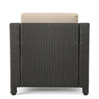 Ensemble de sièges d'extérieur 5 pièces en osier Puerta avec coussins par Christopher Knight Home