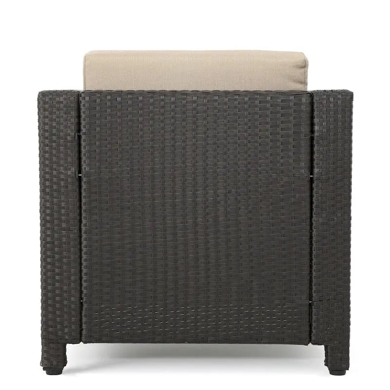 Ensemble de sièges d'extérieur 5 pièces en osier Puerta avec coussins par Christopher Knight Home