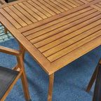 Ensemble de salle à manger 7 pièces d'extérieur en bois d'acacia Shanter avec sièges en résille par Christopher Knight Home
