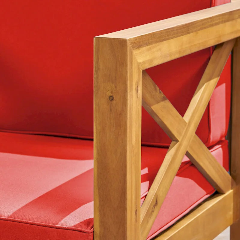 Ensemble de canapé d'angle en bois à 7 places Brava par Christopher Knight Home