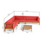 Ensemble de canapé d'angle en bois à 7 places Brava par Christopher Knight Home