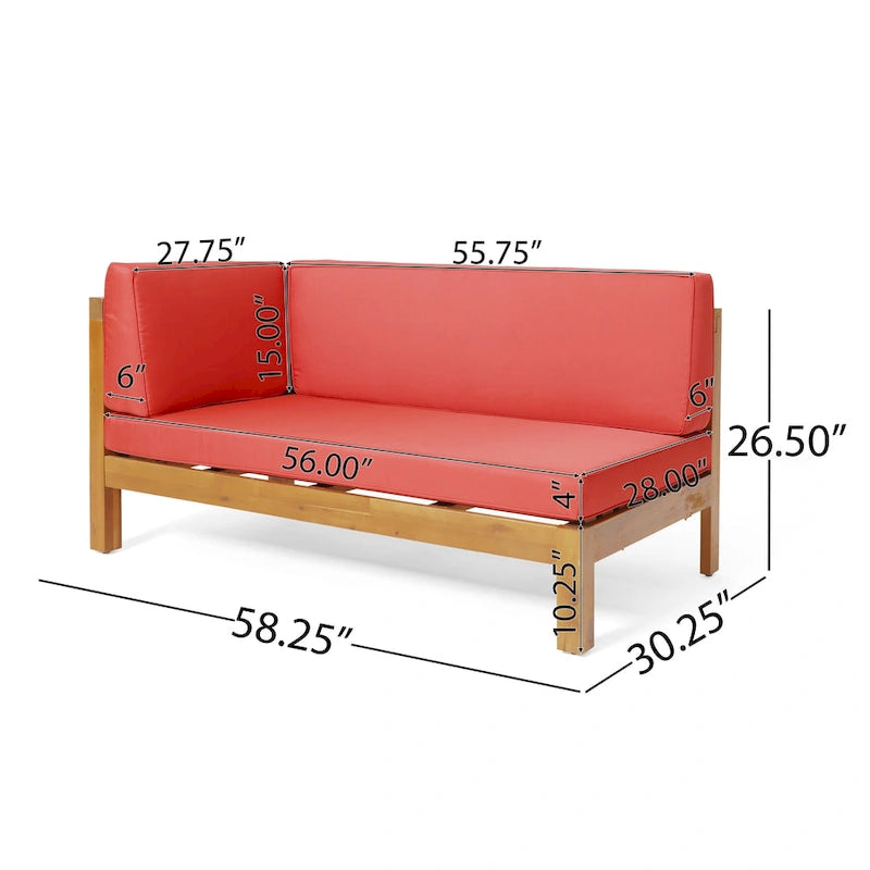 Ensemble de canapé d'angle en bois à 7 places Brava par Christopher Knight Home