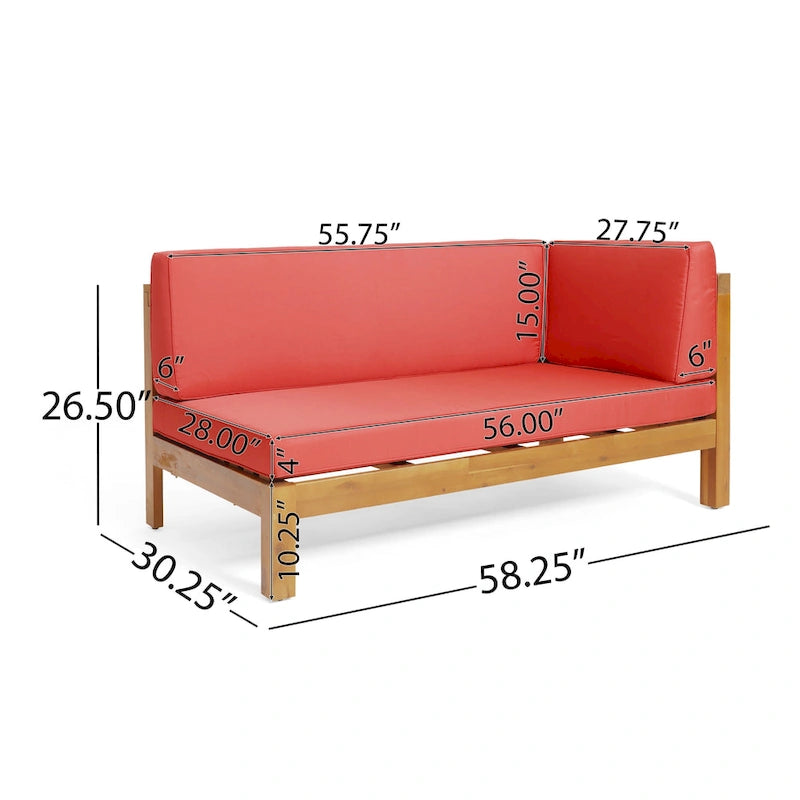 Ensemble de canapé d'angle en bois à 7 places Brava par Christopher Knight Home