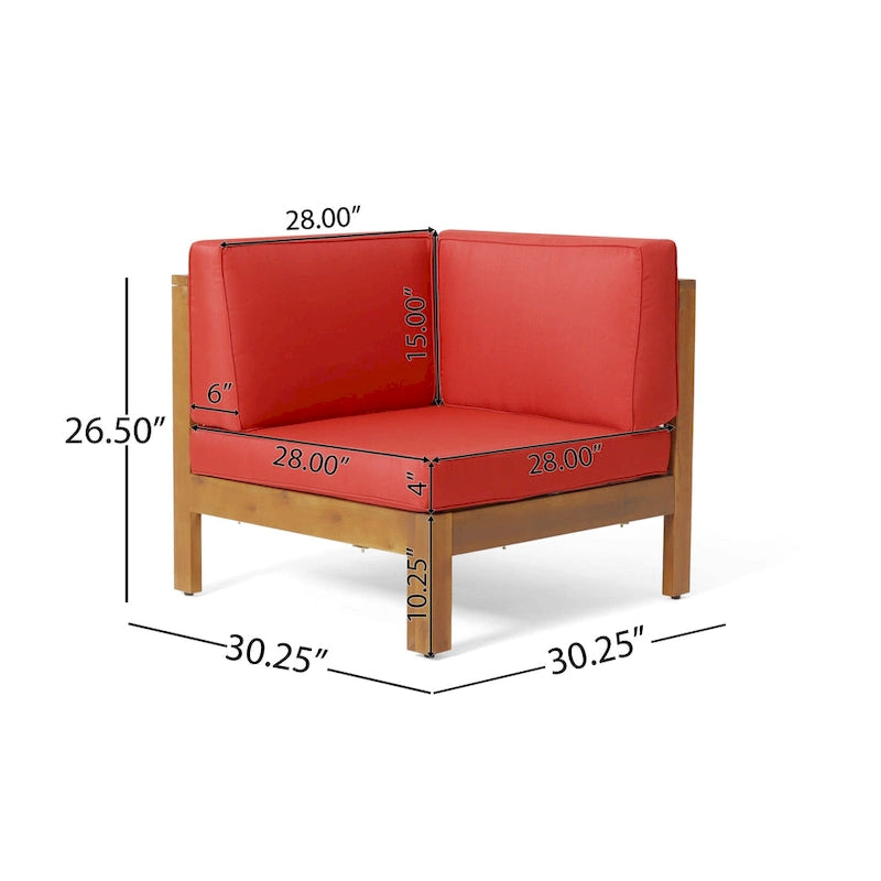 Ensemble de canapé d'angle en bois à 7 places Brava par Christopher Knight Home