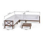 Ensemble de canapé d'angle en bois à 7 places Brava par Christopher Knight Home