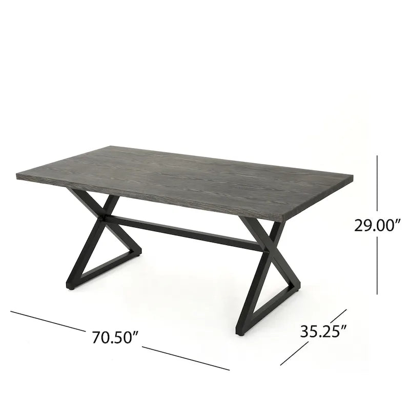 Ensemble de salle à manger rectangulaire 6 places Isola Outdoor en osier et aluminium par Christopher Knight Home